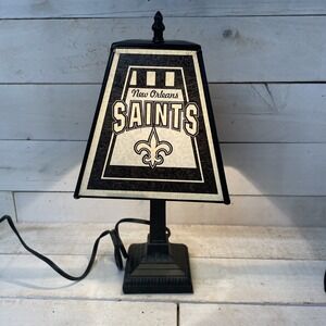 New Orleans Saints NFL Art Glass Man Cave / Office  Lamp Fast Shipping